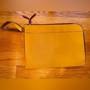 Elegant Yellow Leather Clutch